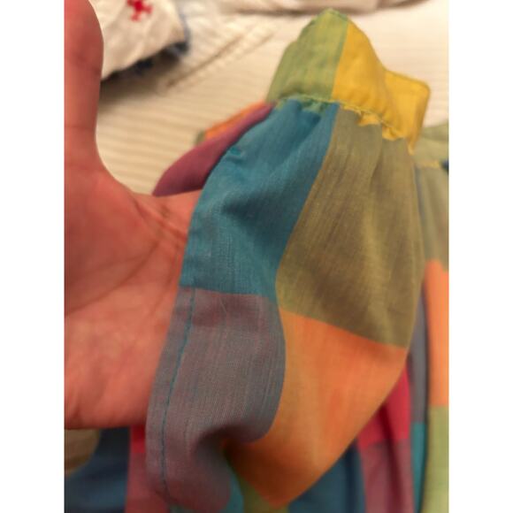 Vintage Jantzen Madras Plaid Cotton Button Skirt Size 16 - Picture 5 of 6